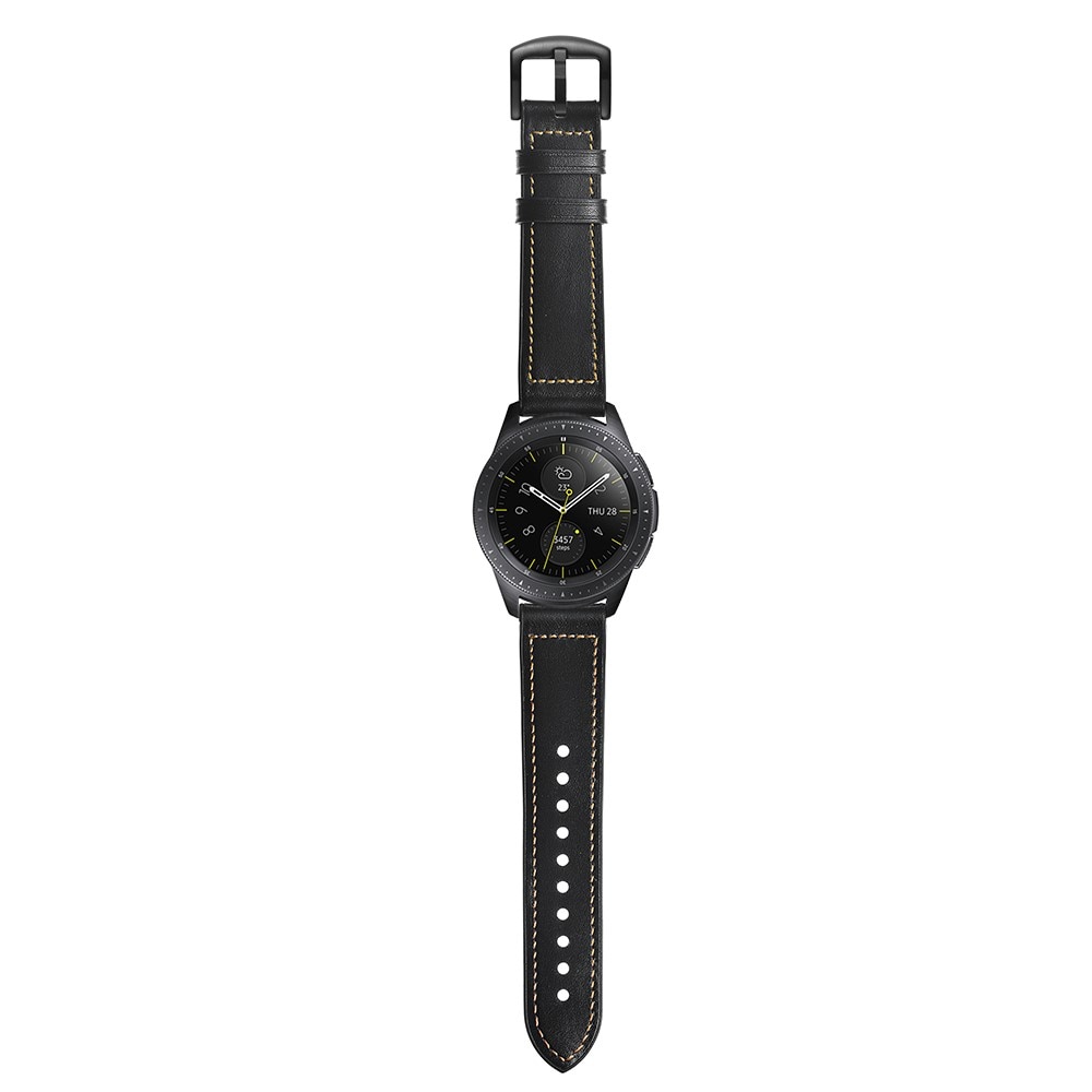 Premium Läderarmband Samsung Galaxy Watch 4 Classic 42mm svart