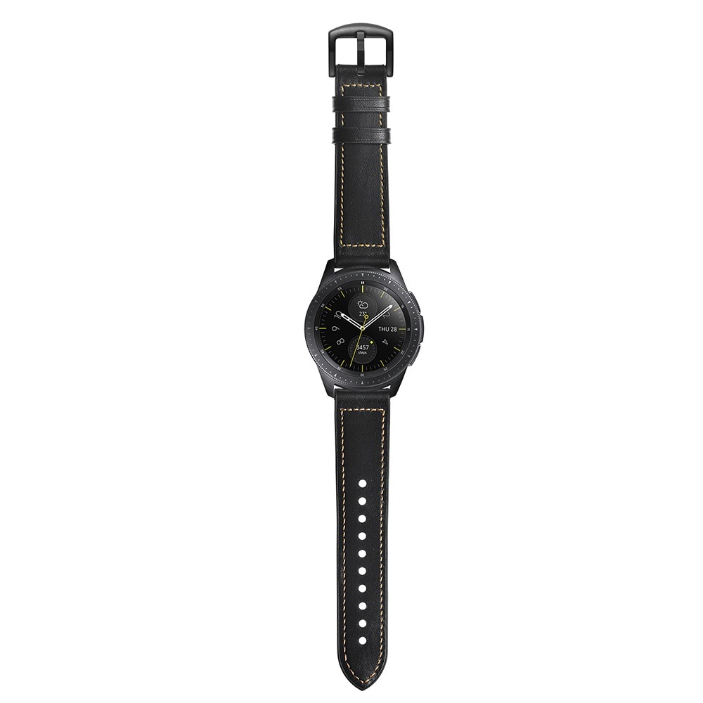 Premium Läderarmband Samsung Galaxy Watch 5 Pro 45mm svart