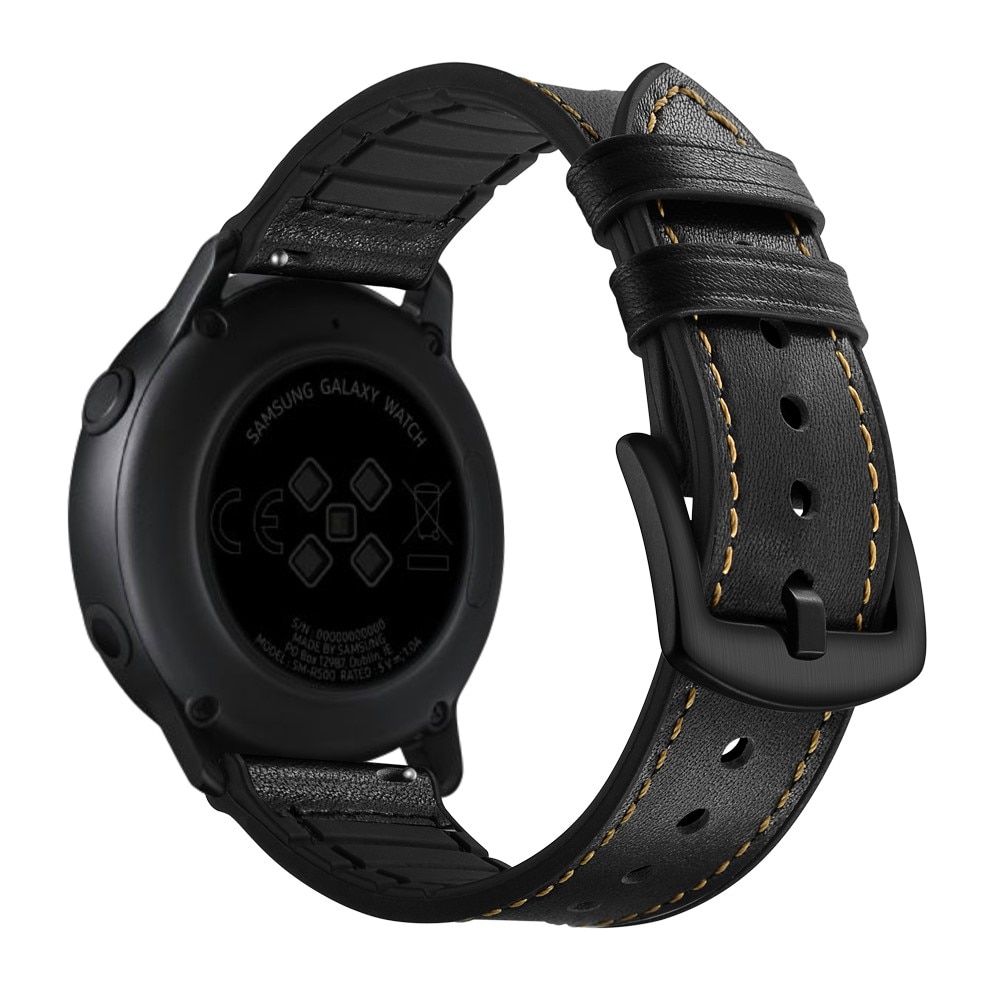 Premium Läderarmband Galaxy Watch 4 40/44 mm svart