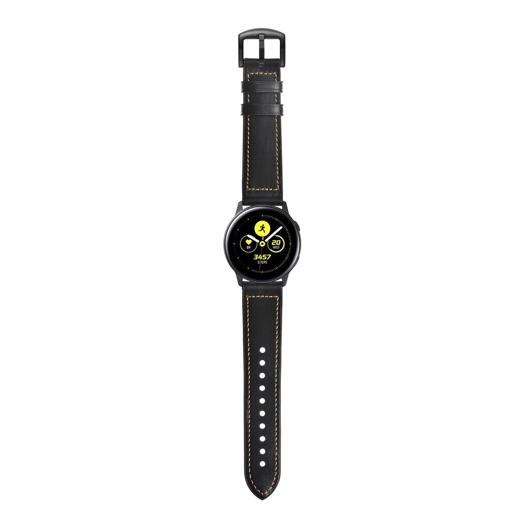 Premium Läderarmband Galaxy Watch 4 40/44 mm svart