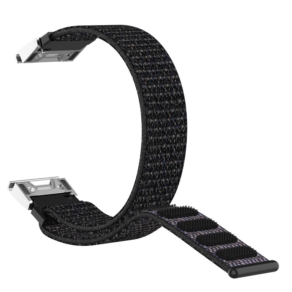 Nylonarmband Garmin Fenix 5/Fenix 5 Plus/Fenix 7/Fenix 6 Pro/Fenix 6 Svart