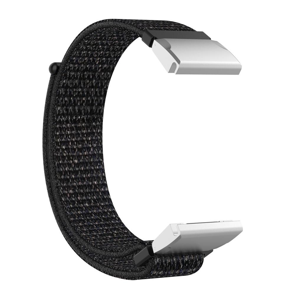 Nylonarmband Garmin Fenix 5/5 Plus/6/6 Pro/7 svart/silver