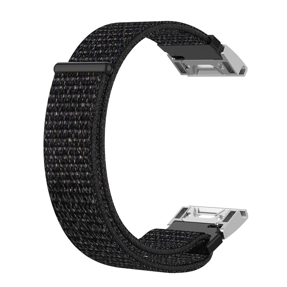 Nylonarmband Garmin Fenix 5/Fenix 5 Plus/Fenix 7/Fenix 6 Pro/Fenix 6 Svart