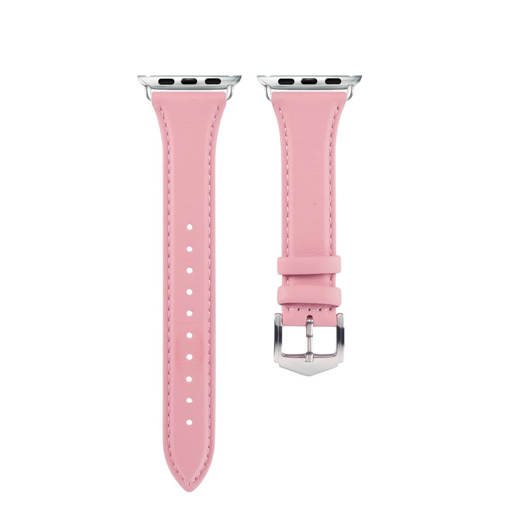 Slim Läderarmband Apple Watch 45mm Series 7 rosa