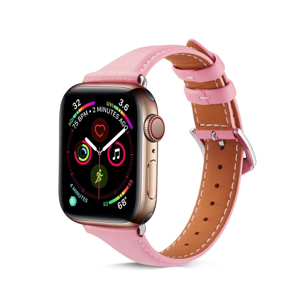 Slim Läderarmband Apple Watch 45mm Series 7 rosa