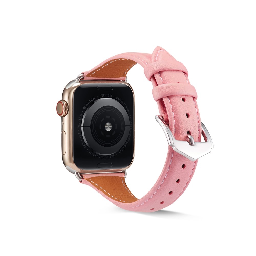 Slim Läderarmband Apple Watch 45mm Series 7 rosa