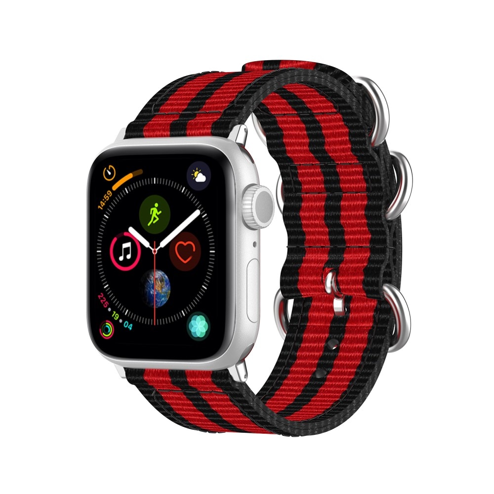 Natoarmband Apple Watch 42mm svart/röd