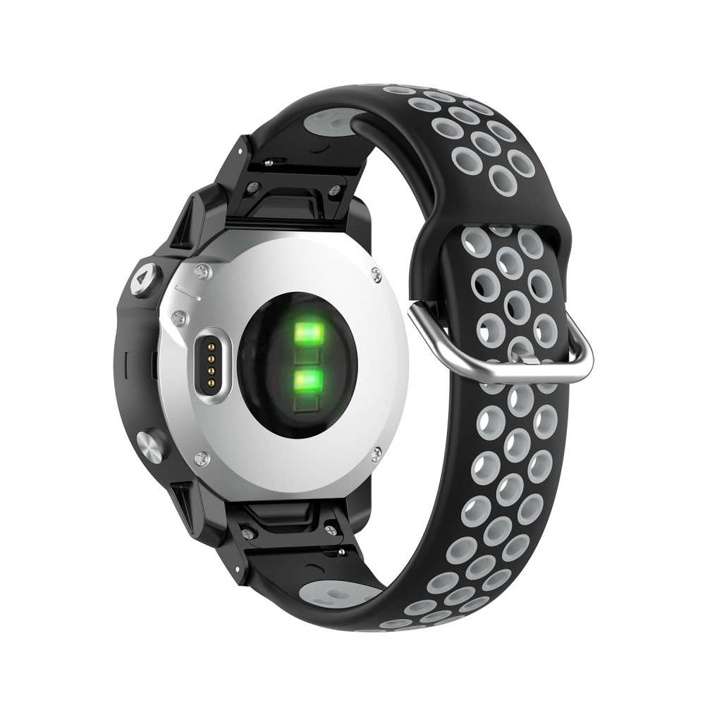 Silikonarmband Sport Garmin Fenix 6S Pro svart