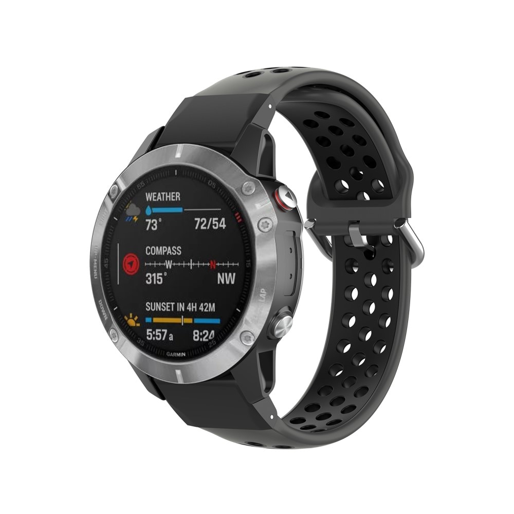 Silikonarmband Sport Garmin Fenix 7 svart