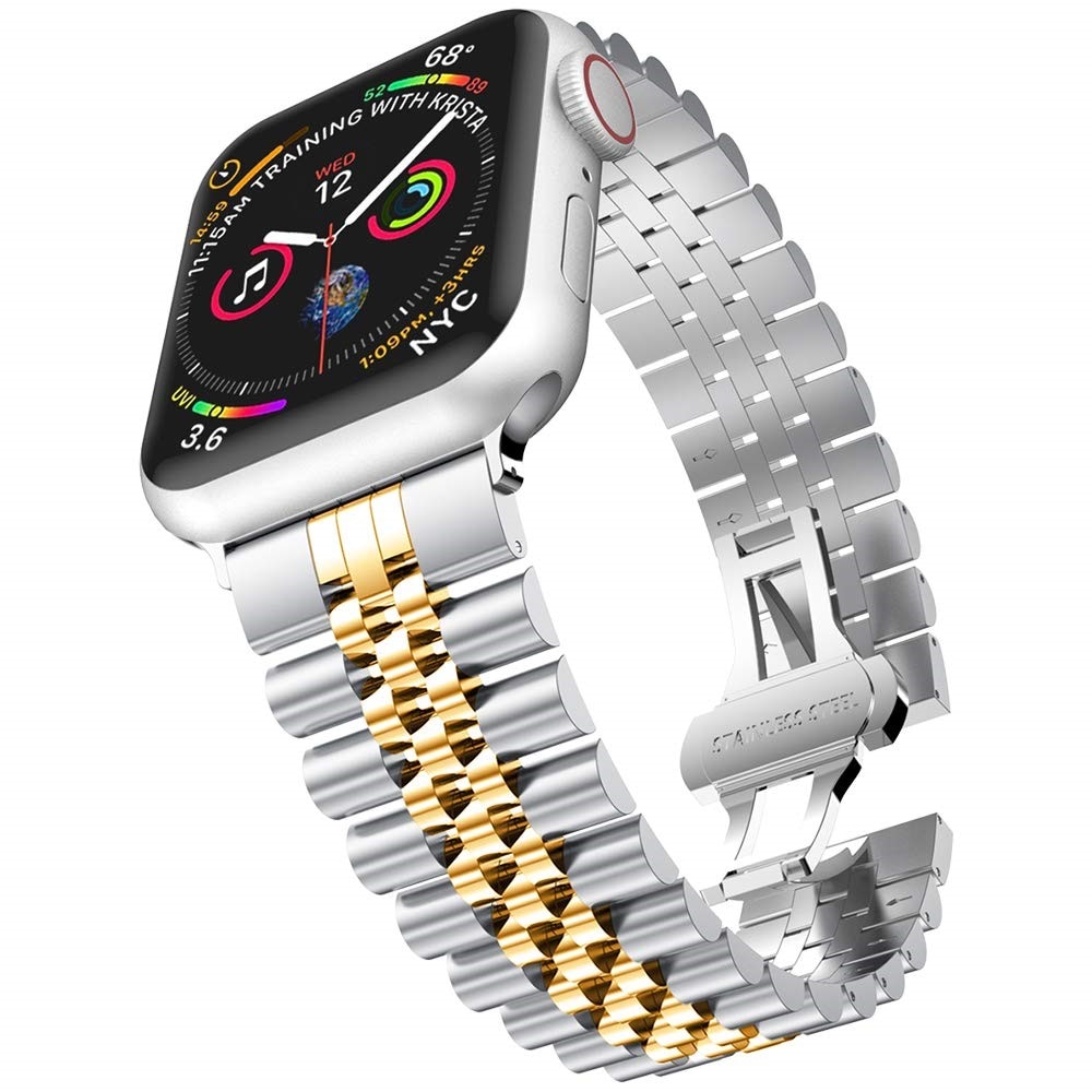 Stainless Steel Bracelet Apple Watch SE 40mm silver/guld