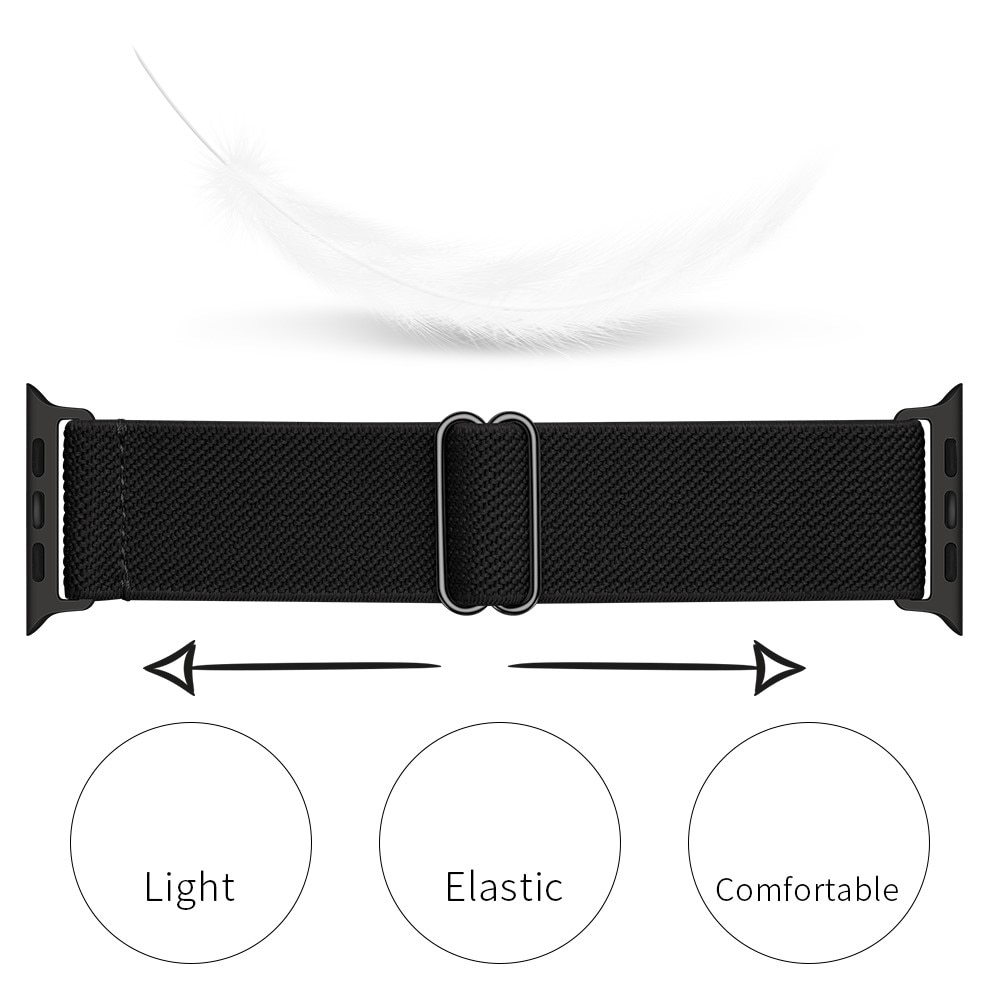 Elastiskt Nylonarmband Apple Watch 42mm svart