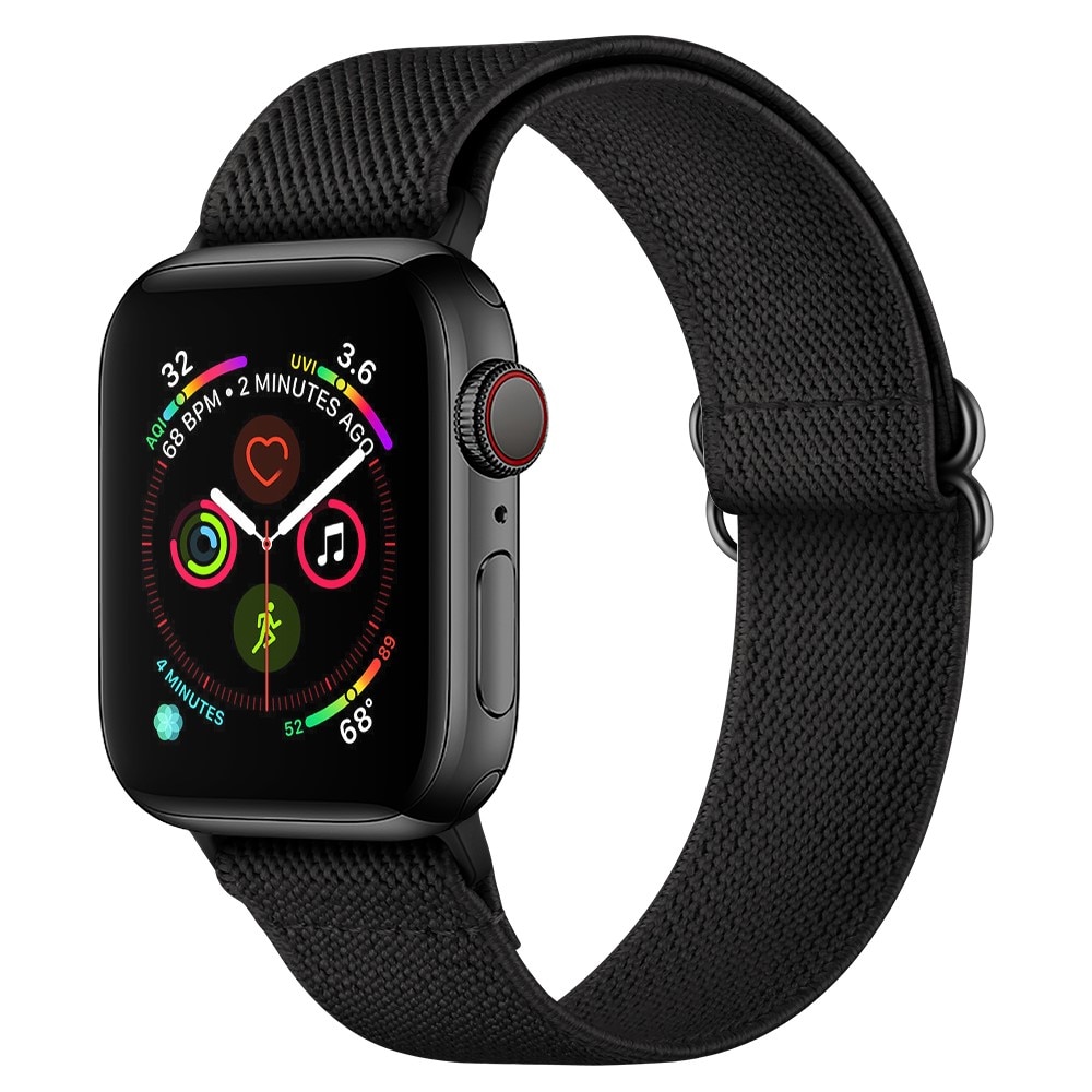 Elastiskt Nylonarmband Apple Watch Series 10 42mm Svart