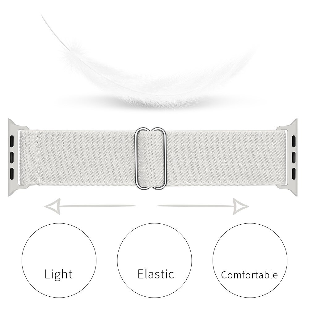 Elastiskt Nylonarmband Apple Watch Series 8 41mm Vit