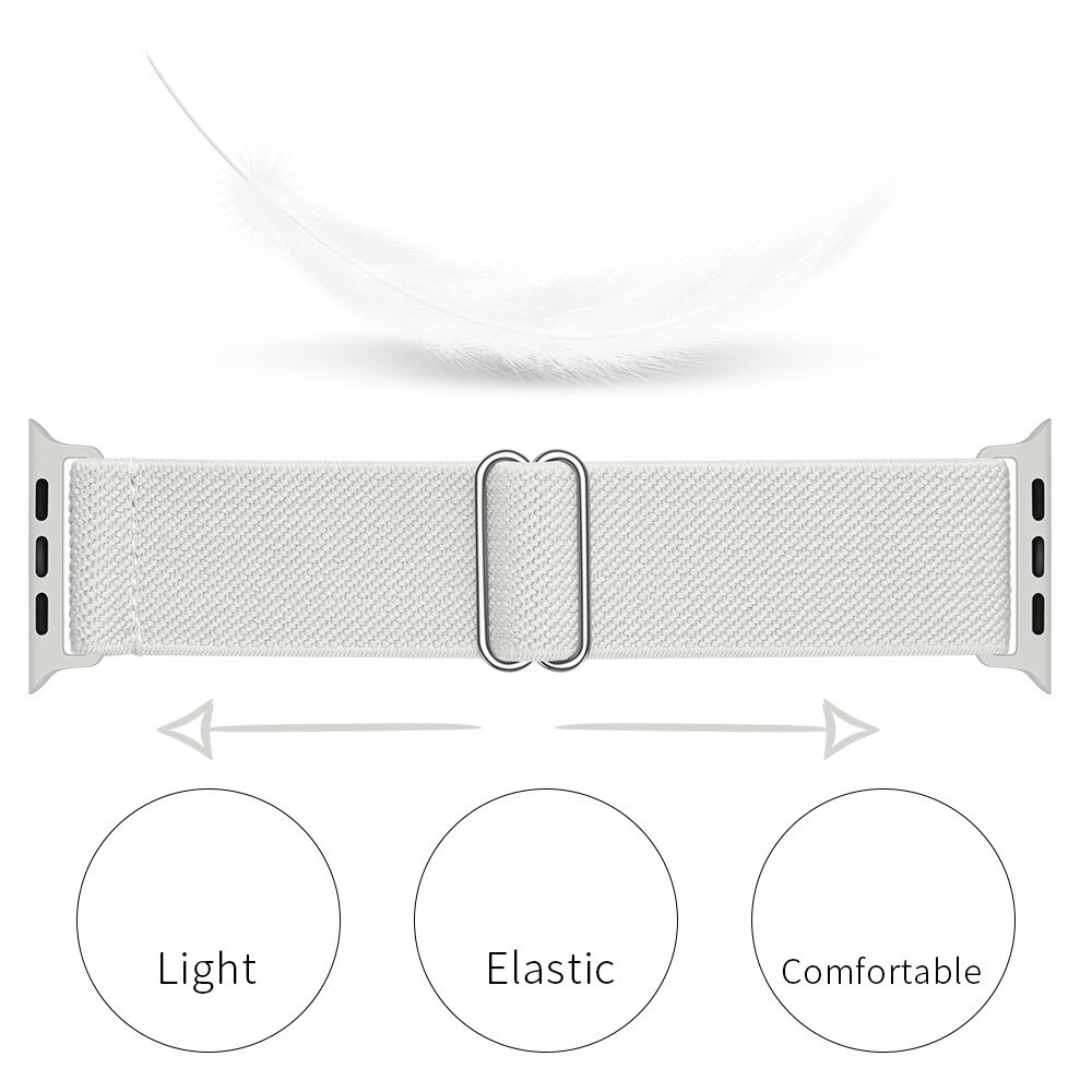 Elastiskt Nylonarmband Apple Watch 41mm Series 8 vit