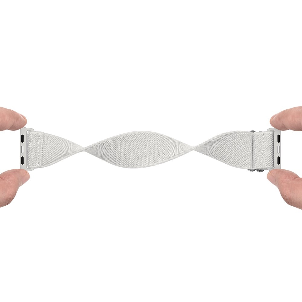 Elastiskt Nylonarmband Apple Watch 42mm vit