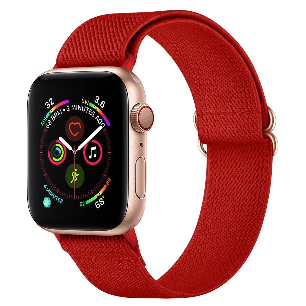 Elastiskt Nylonarmband Apple Watch 45mm Series 9 röd