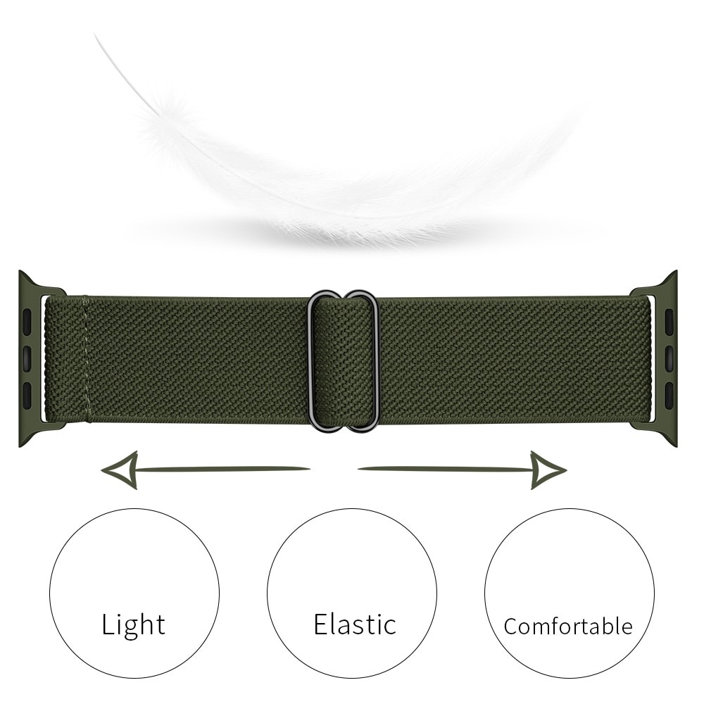 Elastiskt Nylonarmband Apple Watch Series 1-3 42mm Grön