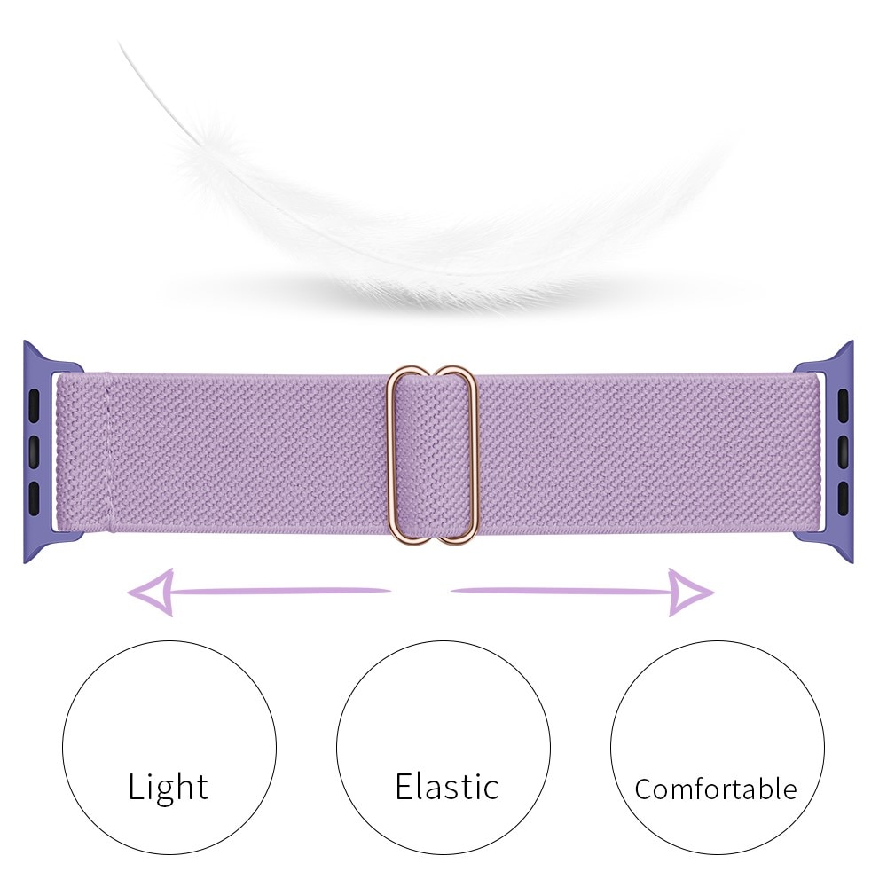 Elastiskt Nylonarmband Apple Watch Series 10 42mm Lila