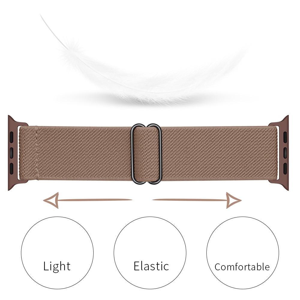 Elastiskt Nylonarmband Apple Watch 41mm Series 9 ljusbrun
