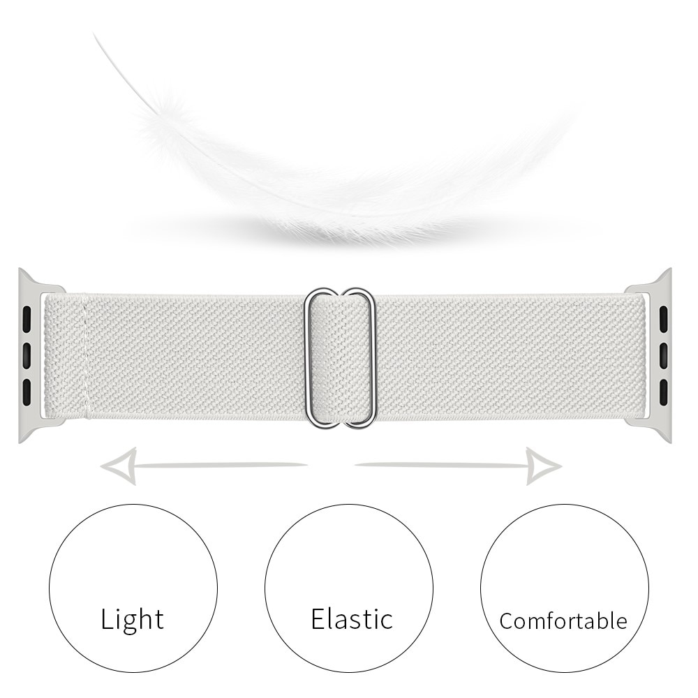 Elastiskt Nylonarmband Apple Watch 45mm Series 8 vit