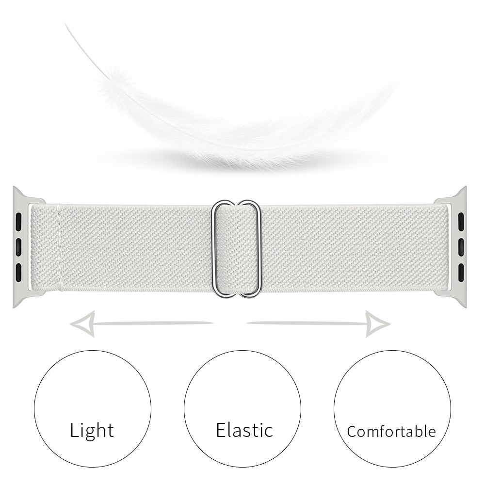 Elastiskt Nylonarmband Apple Watch Series 8 45mm Vit