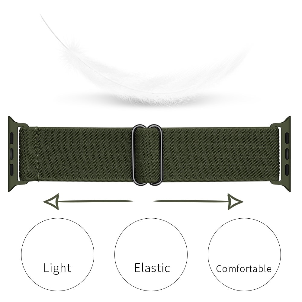 Elastiskt Nylonarmband Apple Watch 45mm Series 8 grön