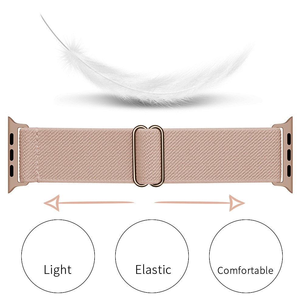 Elastiskt Nylonarmband Apple Watch Series 7 45mm Beige