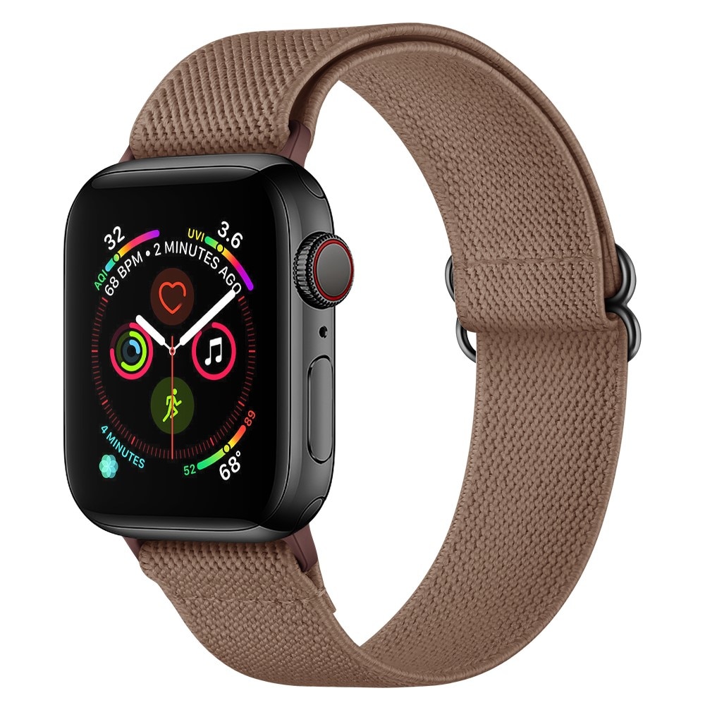 Elastiskt Nylonarmband Apple Watch 42/44/45mm brun