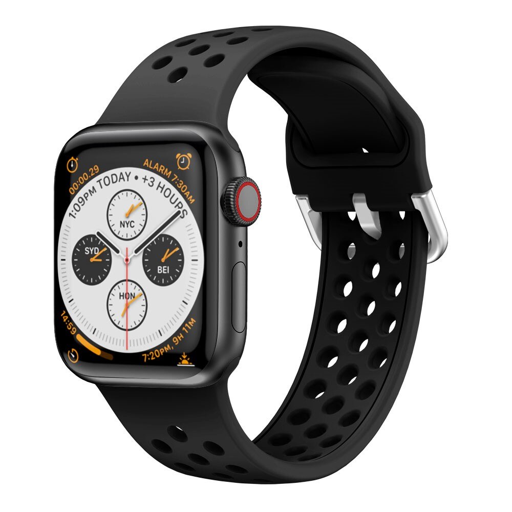 Silikonarmband Sport Apple Watch 38/40/41 mm svart