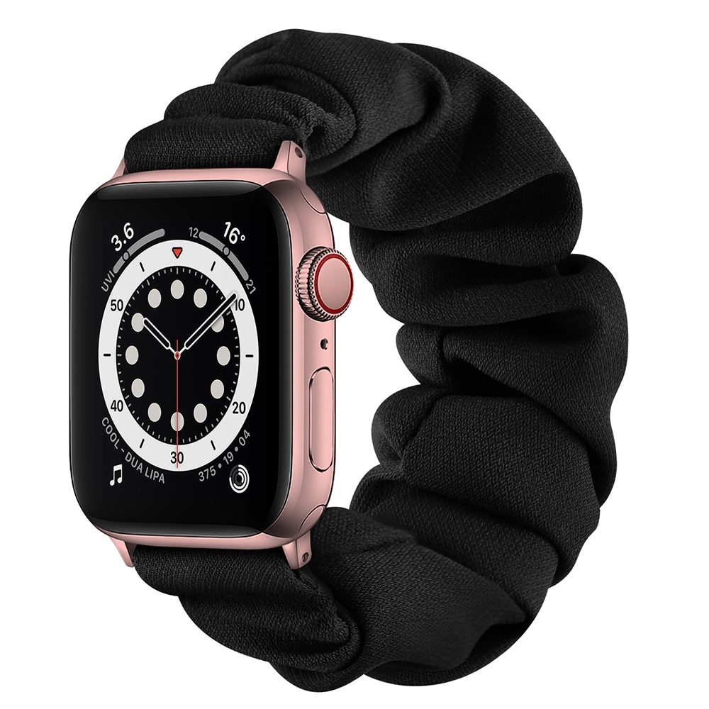 Scrunchie Armband Apple Watch 41mm Series 7 svart/roséguld