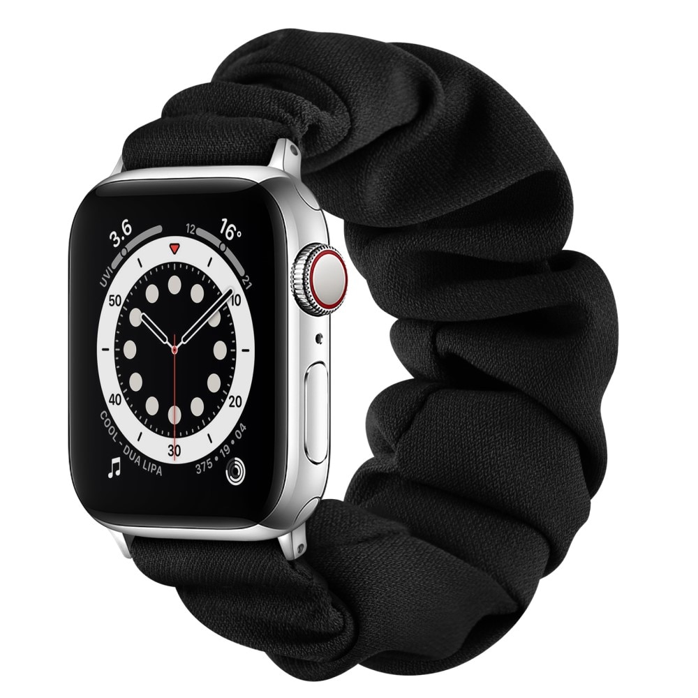 Scrunchie Armband Apple Watch 38/40/41 mm svart/silver