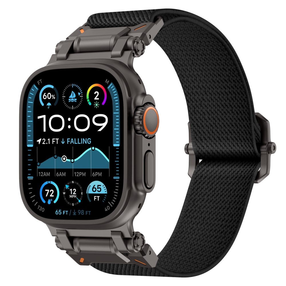 Elastiskt Nylonarmband Apple Watch Ultra 49mm 1st Gen Svart