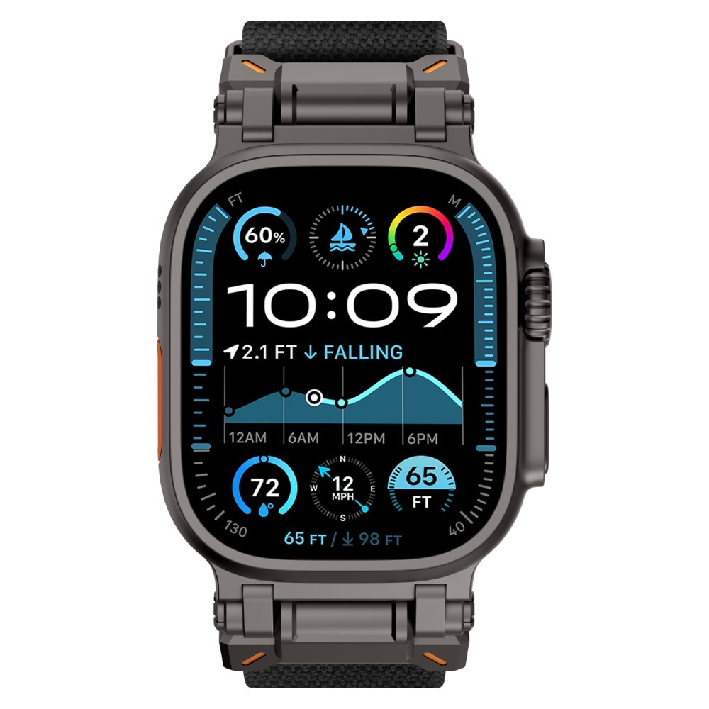 Elastiskt Nylonarmband Apple Watch Ultra 49mm 1st Gen Svart