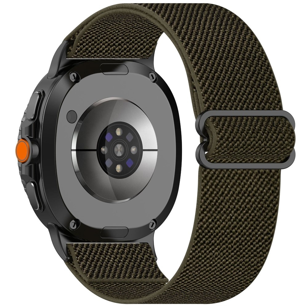 Elastiskt Nylonarmband Samsung Galaxy Watch 8 44mm Mörkgrön