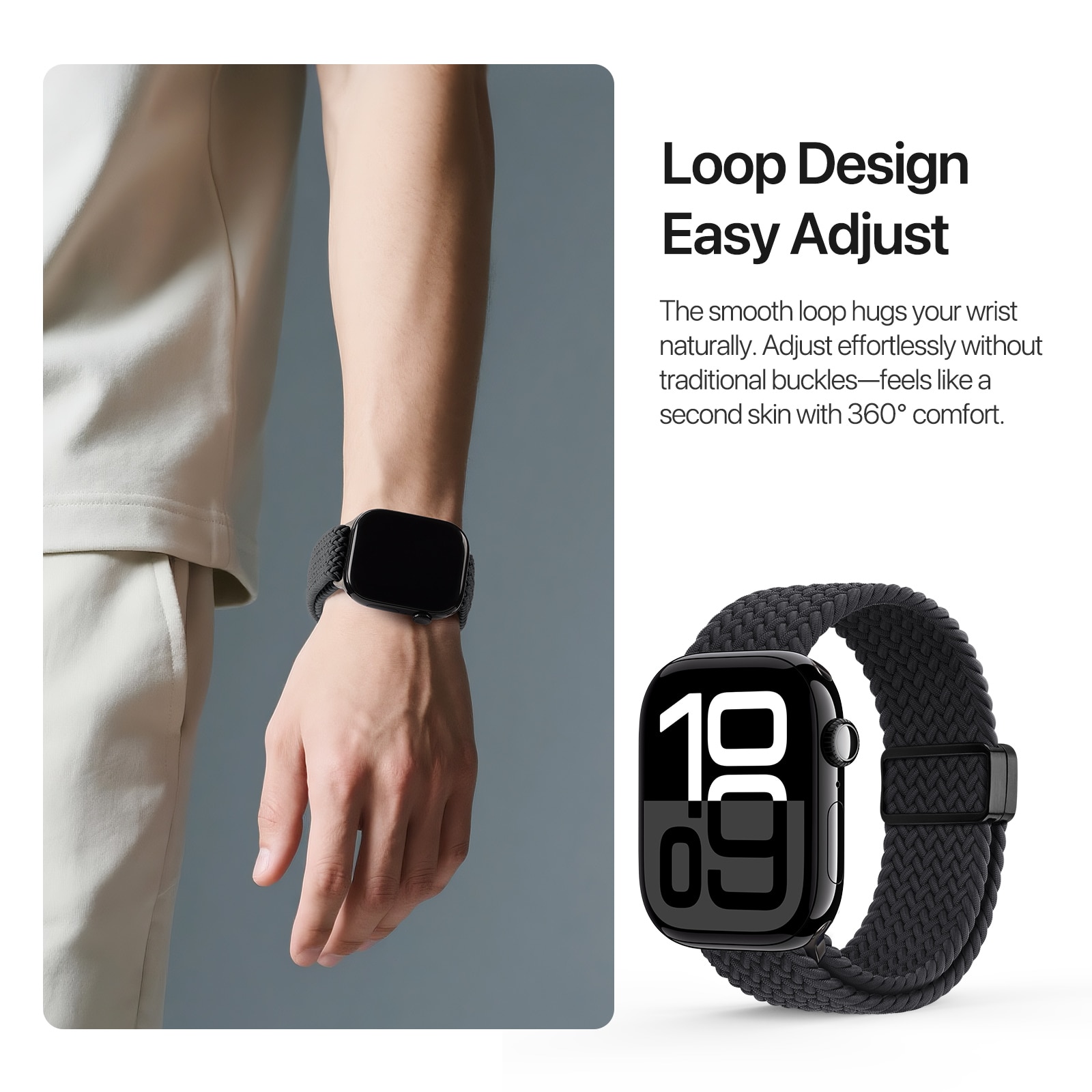 Nylon Woven Armband Apple Watch Series 9 45mm Navy