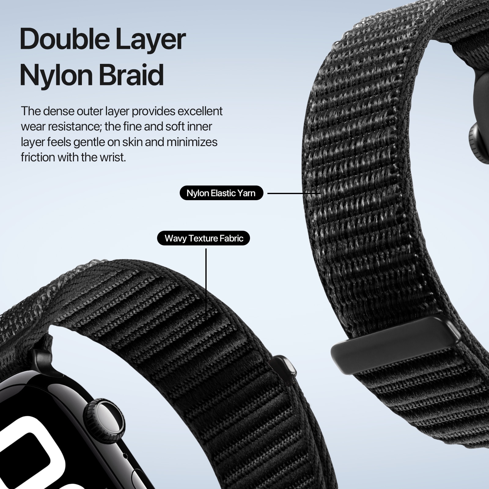 Nylon Armband Apple Watch Series 1-3 42mm Svart