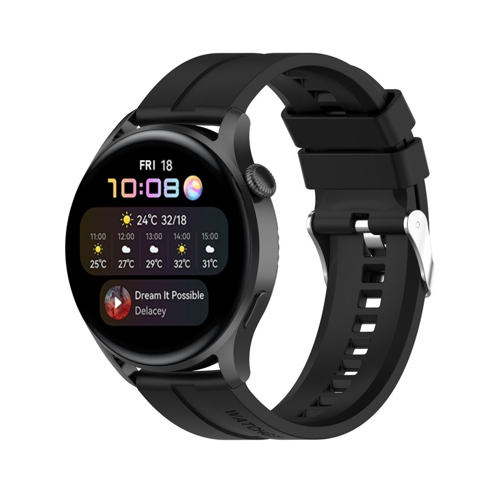 Silikonarmband Huawei Watch 3/Watch 3 Pro Svart