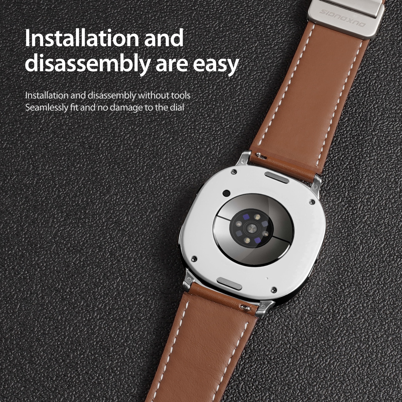 Läderarmband Samsung Galaxy Watch 8 Classic Brun