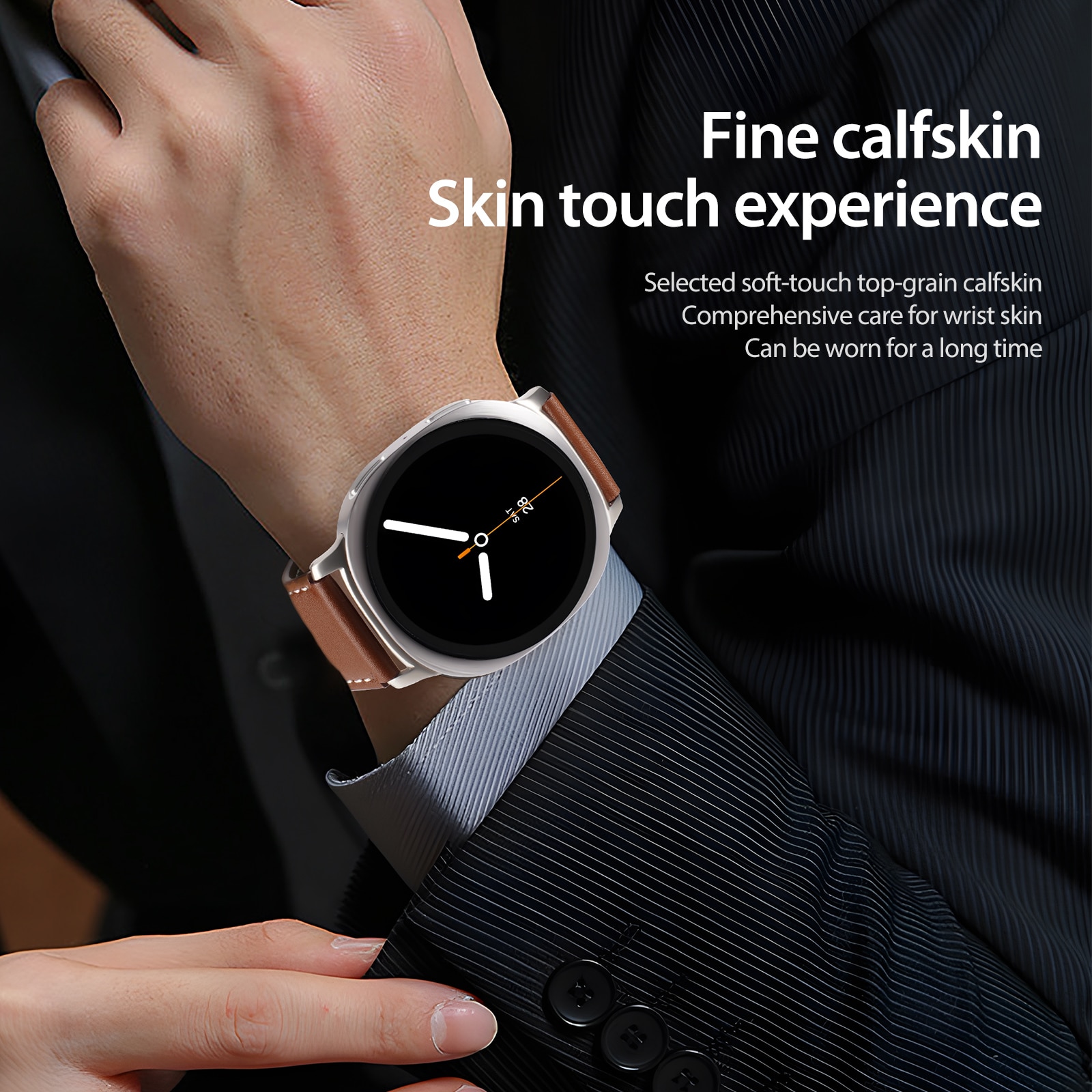 Läderarmband Samsung Galaxy Watch 8 Classic Brun
