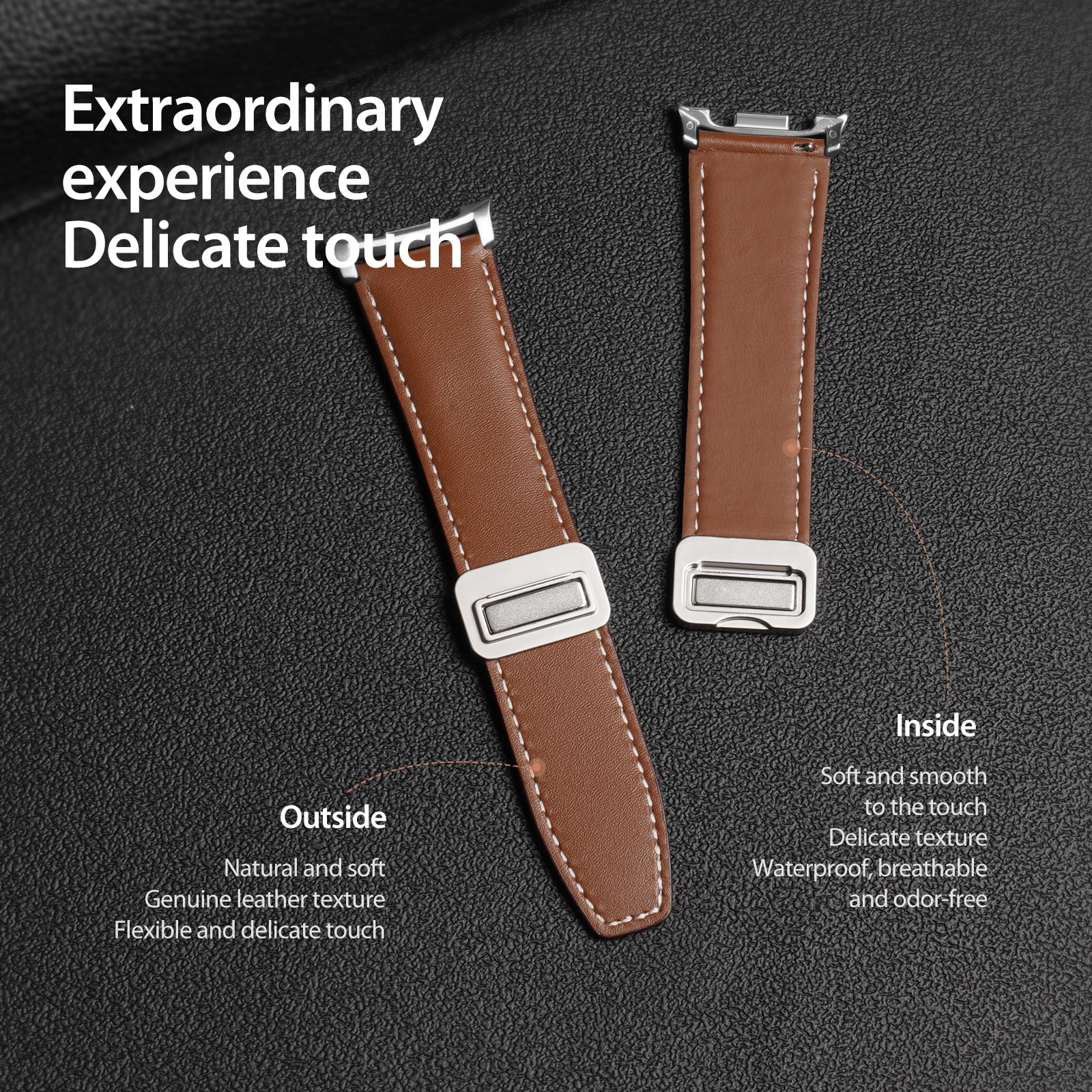 Läderarmband Samsung Galaxy Watch 8 Classic Brun