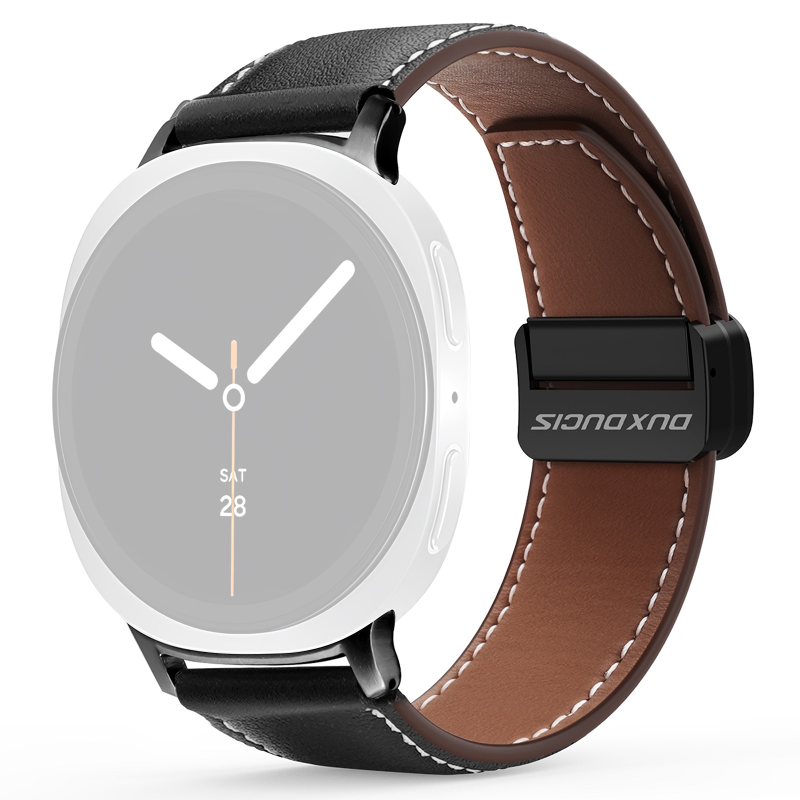 Läderarmband Samsung Galaxy Watch 8 Classic Svart