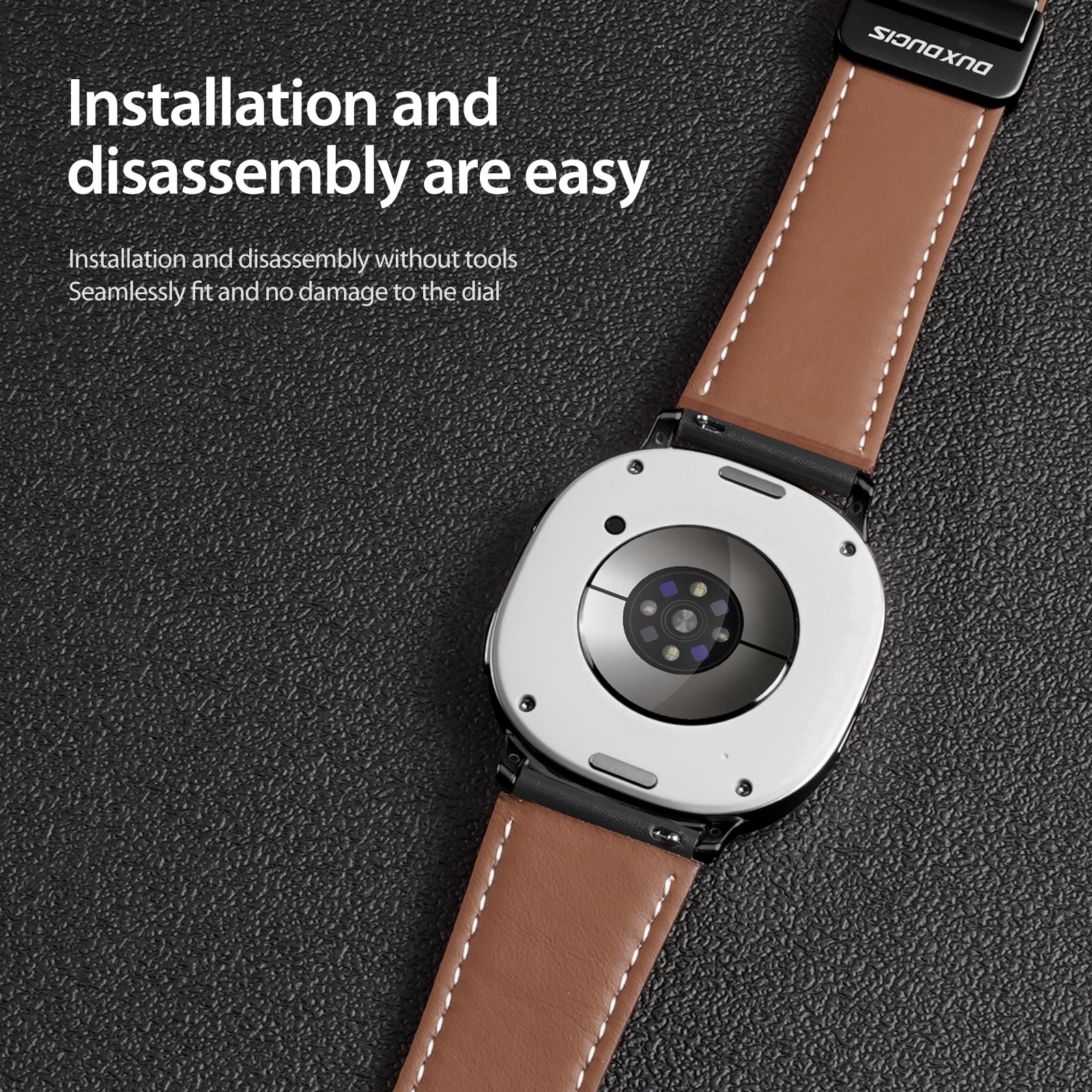 Läderarmband Samsung Galaxy Watch 8 Classic Svart