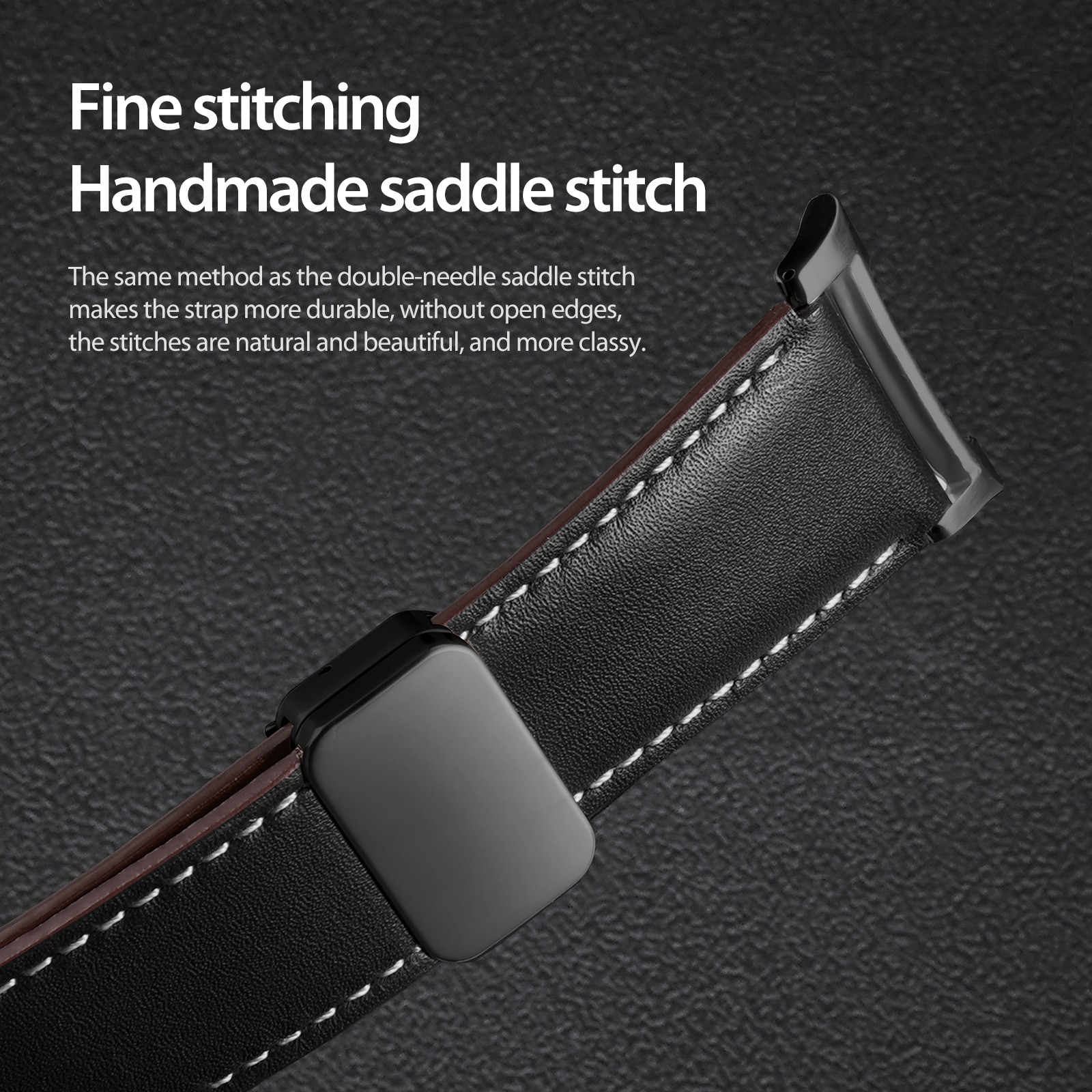 Läderarmband Samsung Galaxy Watch 8 Classic Svart