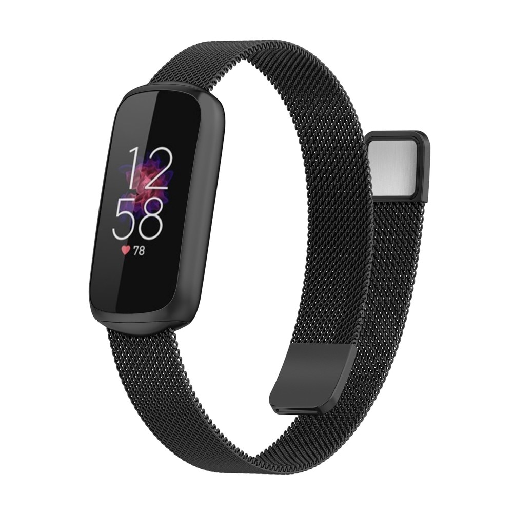 Armband Milanese Fitbit Luxe svart