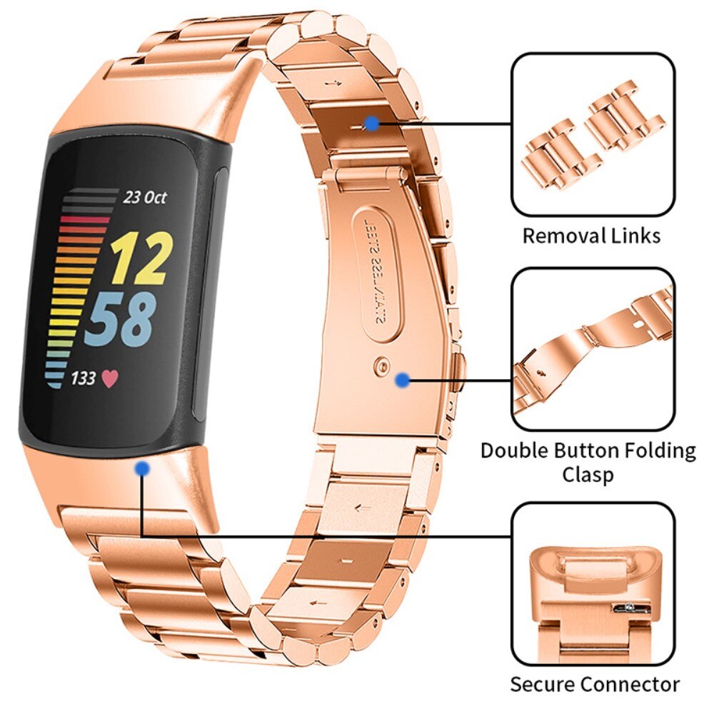 Metallarmband Fitbit Charge 6 Roséguld