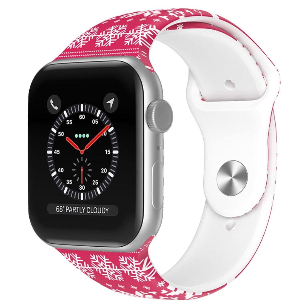 Silikonarmband med Julmotiv Apple Watch 42/44/45mm snöflinga