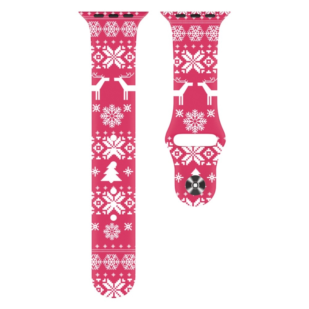 Silikonarmband med Julmotiv Apple Watch 42/44/45mm snöflinga