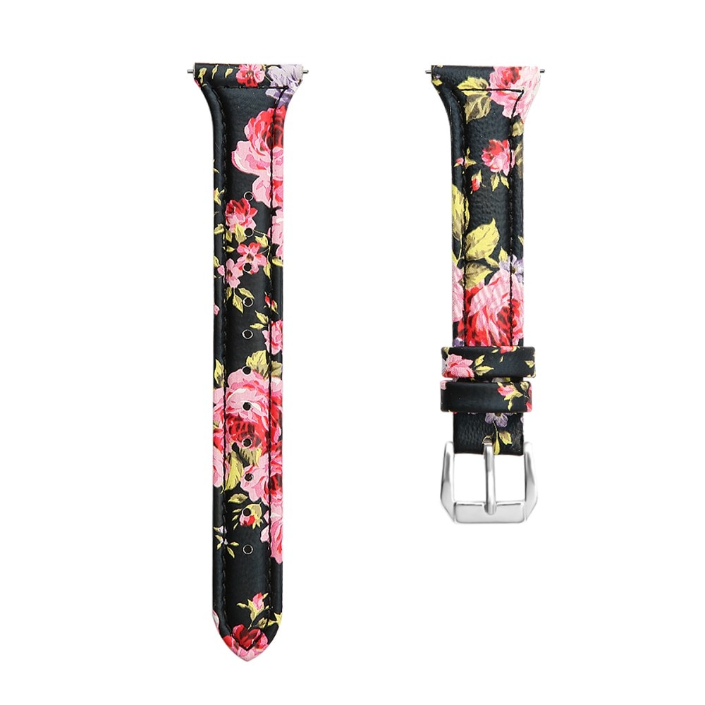 Slim Läderarmband Polar Unite svart blommor
