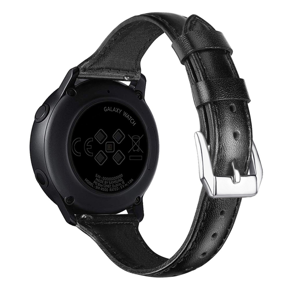 Slim Läderarmband Galaxy Watch 4 40/42/44/46 mm svart