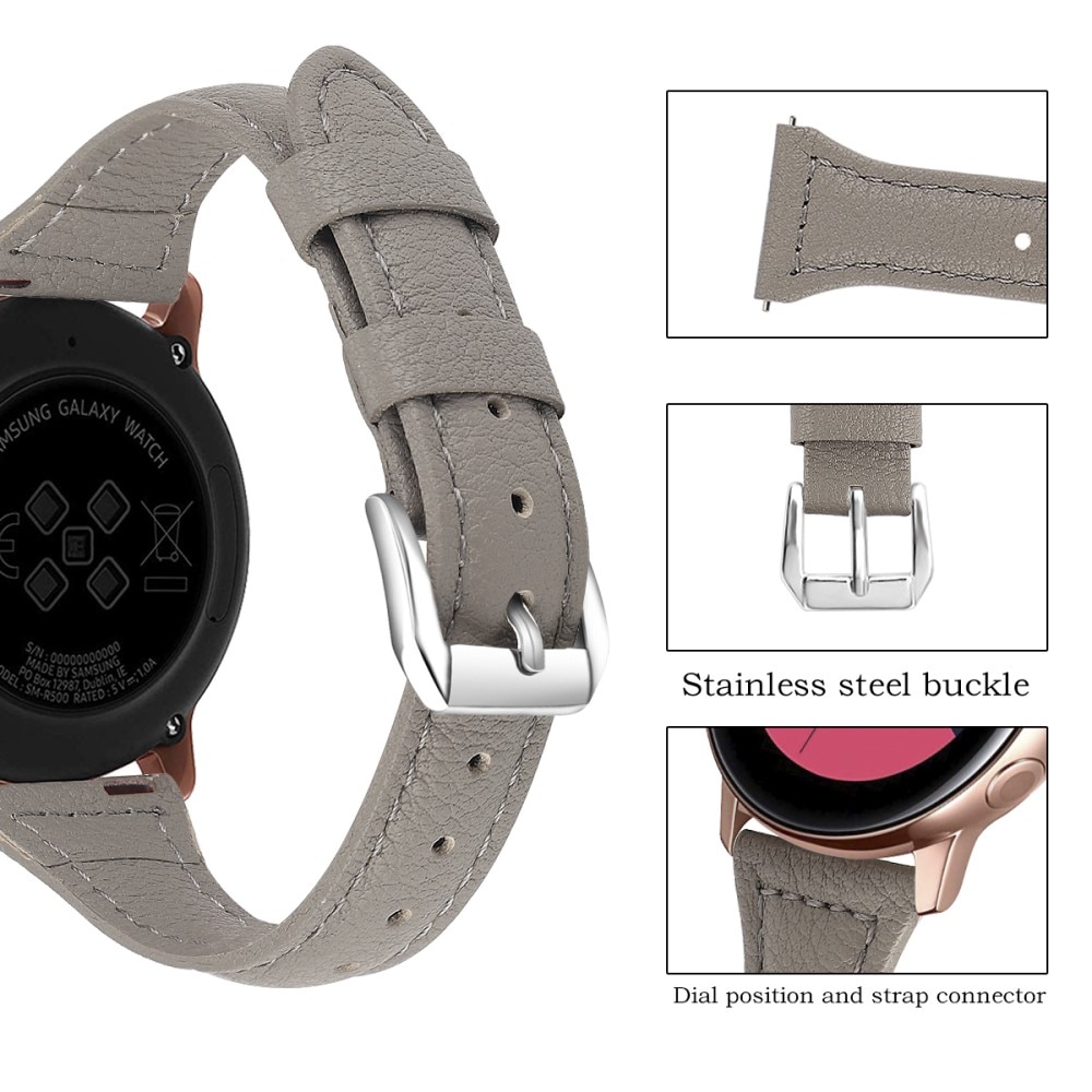 Slim Läderarmband Garmin Vivomove Style grå